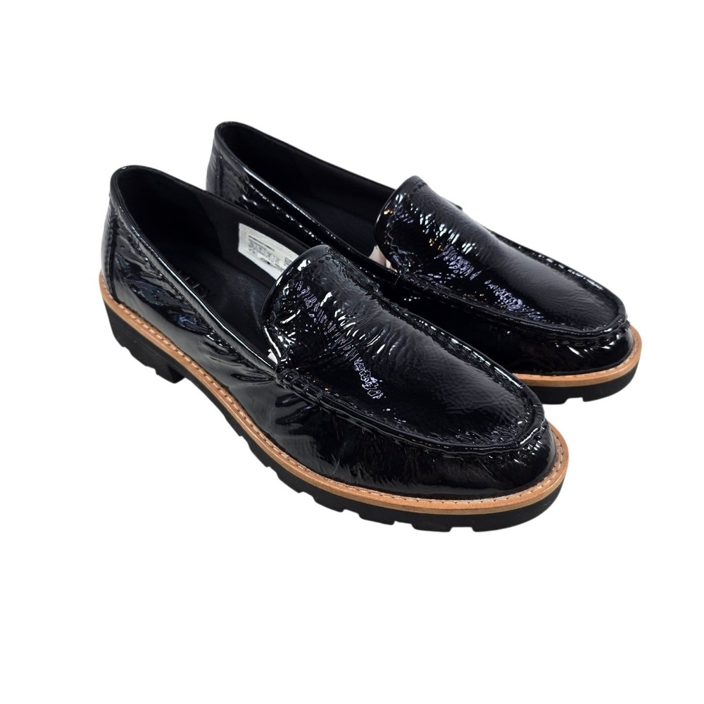 Sperry Topsider A/O Lug Black Patent Shiny Leather Platform Loafer Women's 7.5